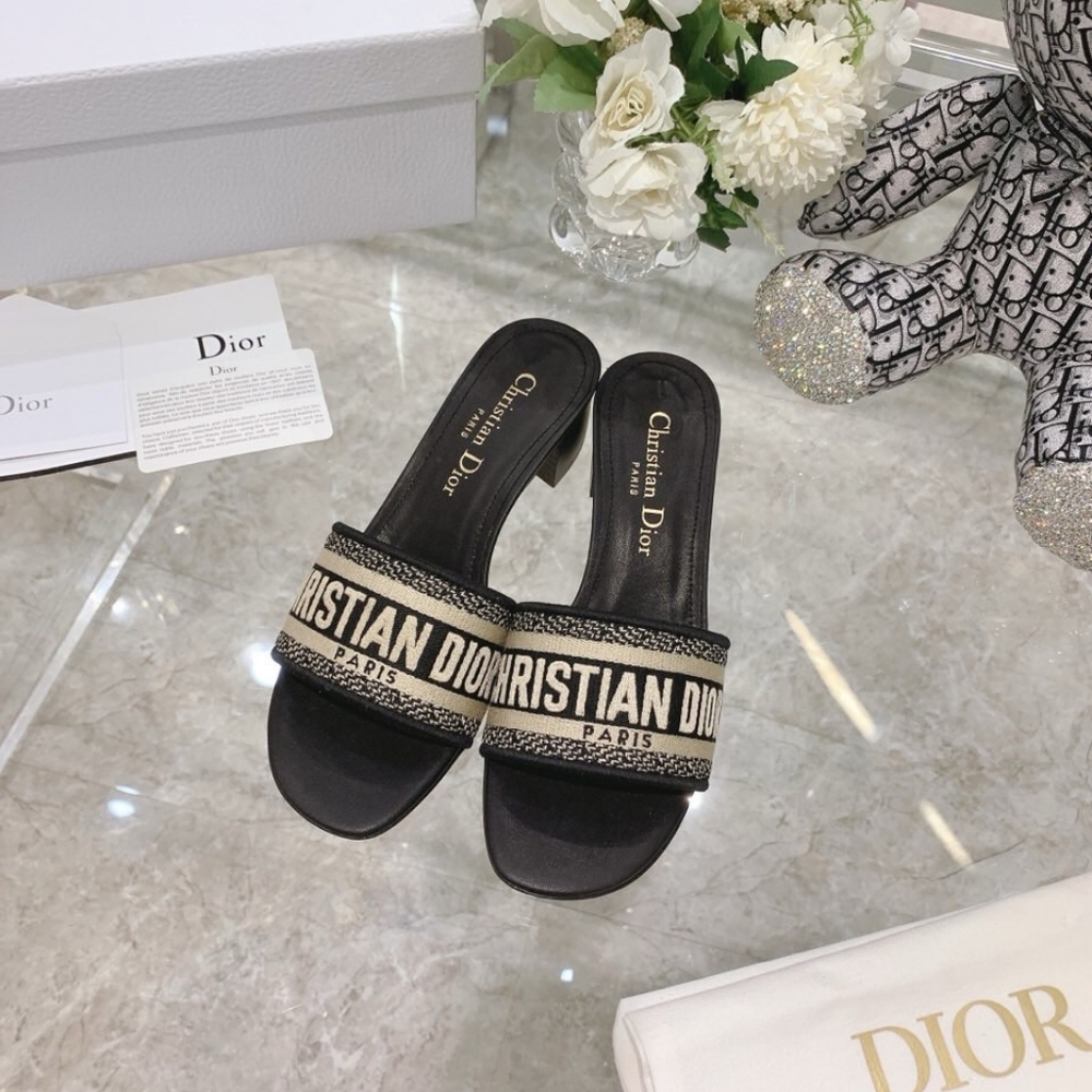 Dior Black Slide Sandals